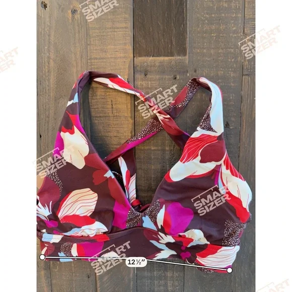 Athleta Floral Bikini plunge top size small - Picture 2 of 7
